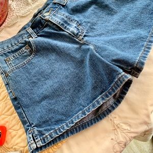 Calvin Klein Denim Shorts size 10. Omega side splits. Measurements in pics